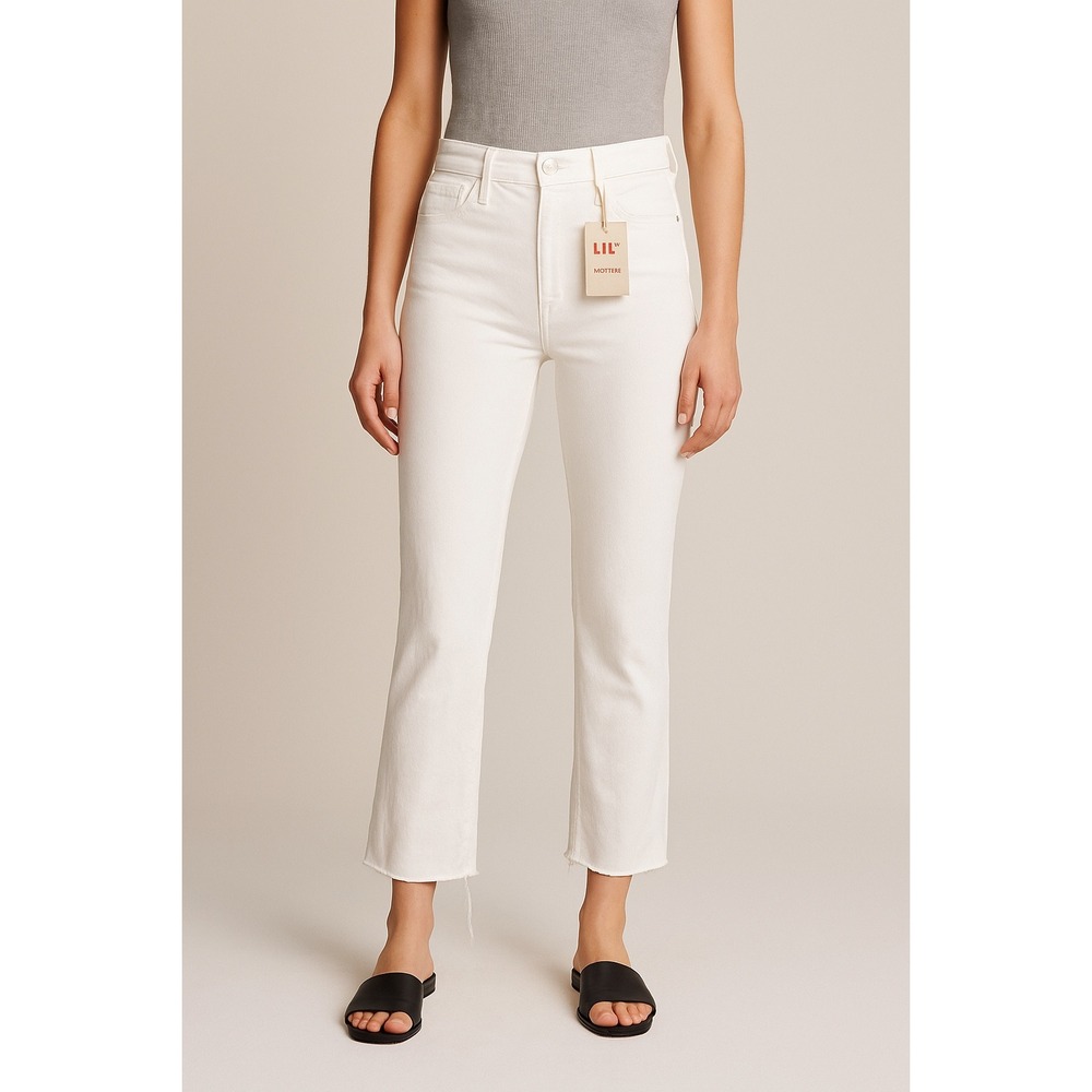 MOTHER White Ankle & Cropped Jeans